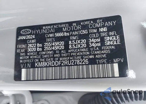 2024 Hyundai Ioniq 5 Limited z USA, uszkodzony, nr VIN KM8KRDDF2RU278226